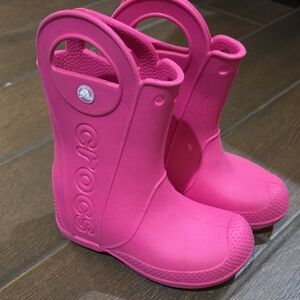 CROCS Kids Fuchsia Rain Boots